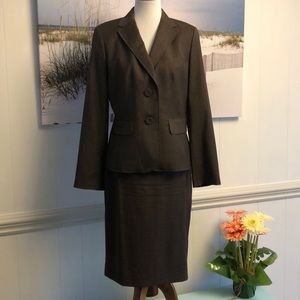 Ann Taylor Chocolate Pin Striped Suit